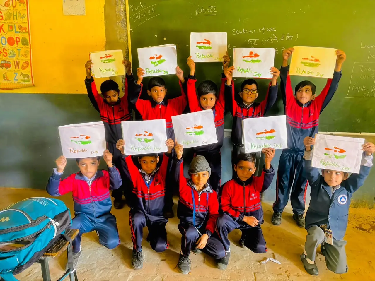 Republic Day handprint flags by our little ones