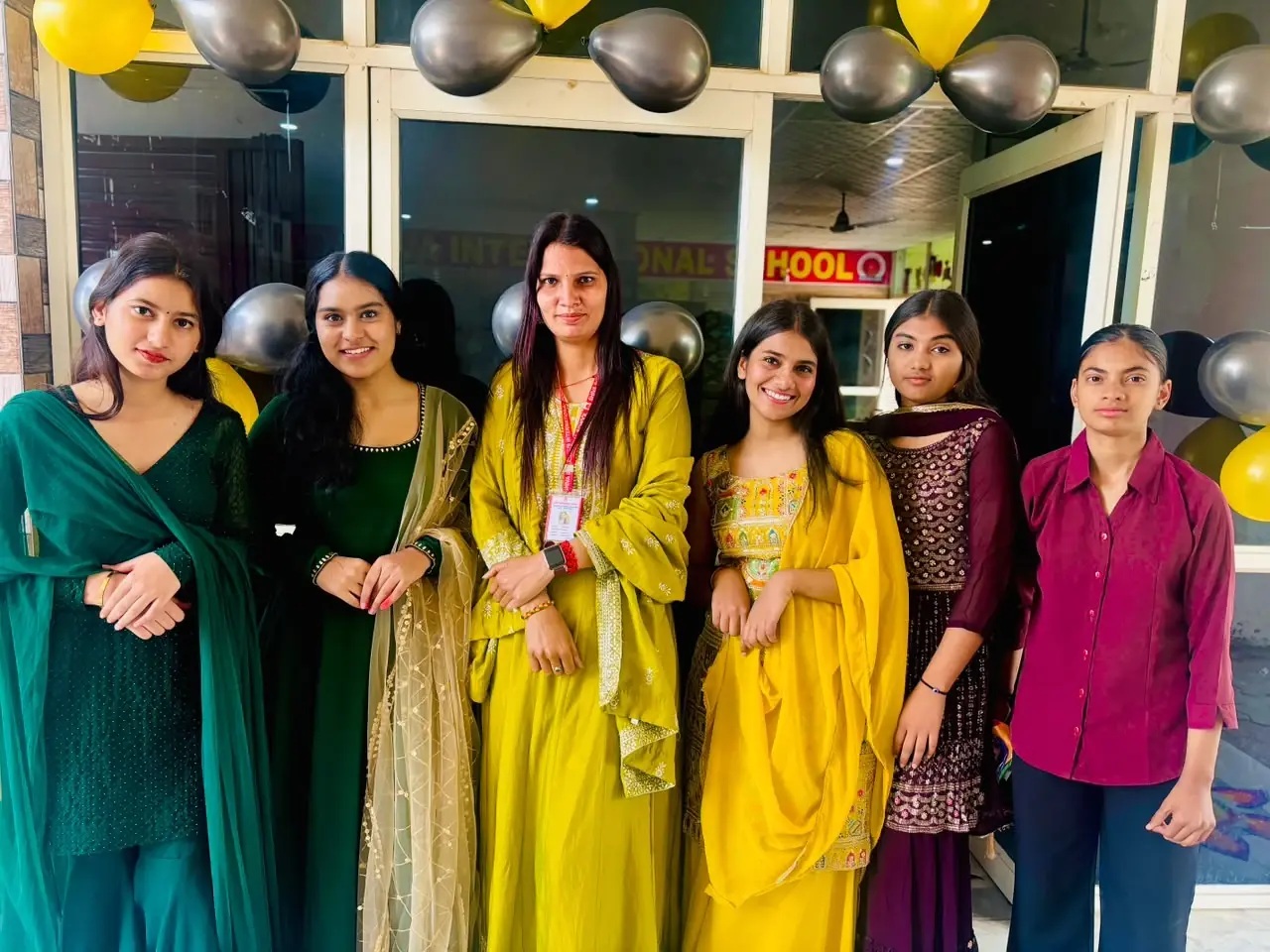 Celebration at the school entrance