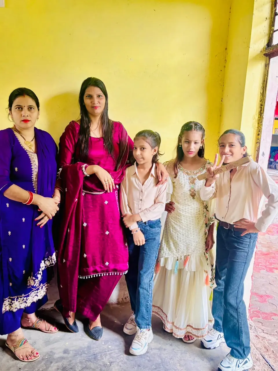 Teacher with students