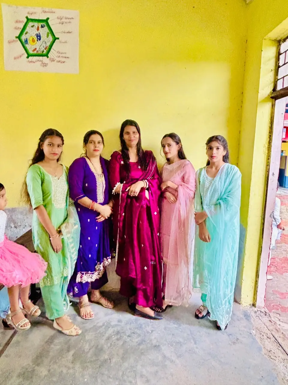 Teacher with students