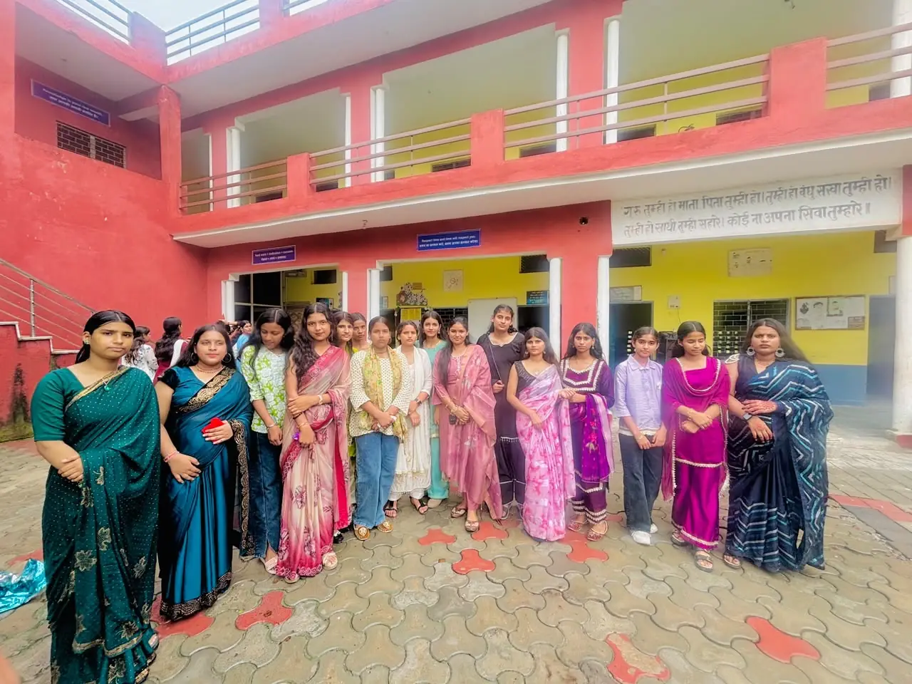 Our students in the courtyard